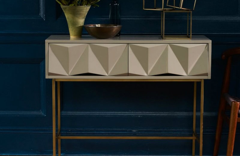 console table designs sculpted-geo
