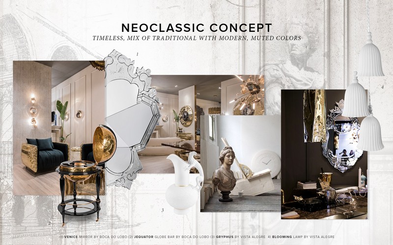 Interior Design Tips Moodboard Based On The Neoclassic