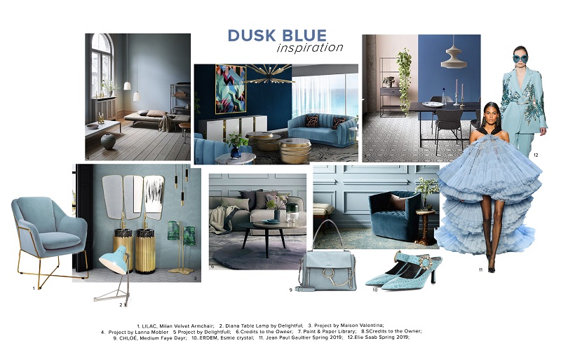 Dusk Blue Trend Color Scheme Moodboard Collection 1
